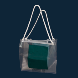 Surfilm Packaging- Sac poignées rigides avec cordelettes à soufflets latéraux