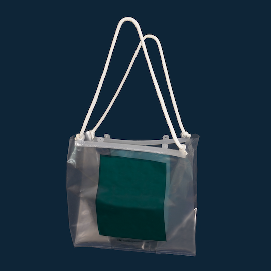 Surfilm Packaging- Sac poignées rigides avec cordelettes à soufflets latéraux